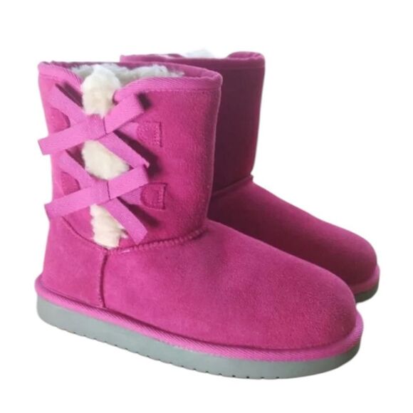 Ugg Koolaburra Victoria Short Bow Pink, size 1 - Picture 1 of 10